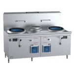 B&S Black Gas Wok Hi Pac Double Hole With Centre Pot (CCF-HP2+1)