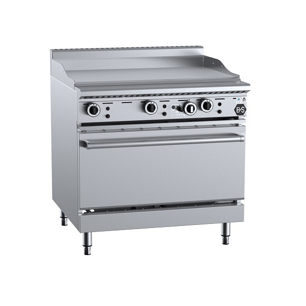 B&S Black Static Oven with 900mm Grill/Griddle (OV-GRP9)