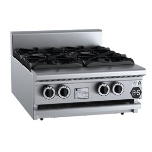 B&S Black Stove Boiling Top 4 Burner Benchtop (BT-SB4BM)