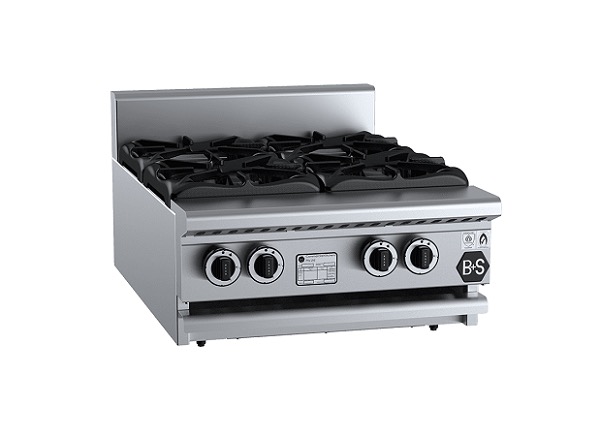 B&S Black Stove Boiling Top 4 Burner Benchtop (BT-SB4BM)