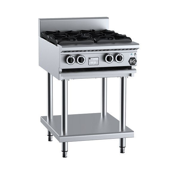 B&S Black Stove Boiling Top 4 Burner on Stand (BT-SB4)