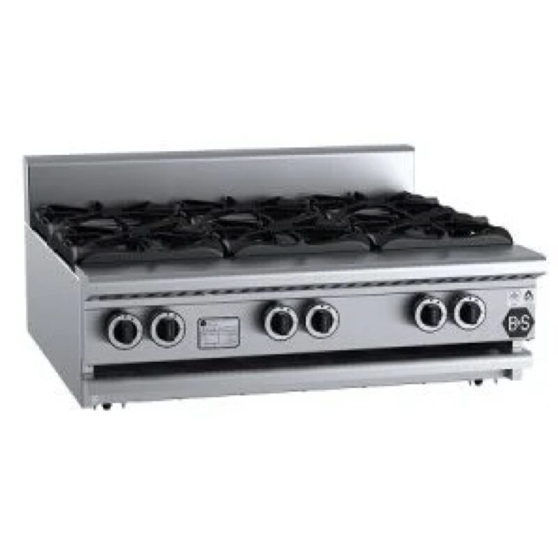 B&S Black Stove Boiling Top 6 Burner Benchtop (BT-SB6BM)