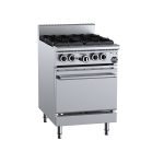B&S Black Stove Boiling Top with Static Oven 4 Burner (No Pilots) (OV-SB4)