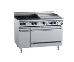 B&S Black Stove Boiling Top with Static Oven 4 Burner/600mm Grill/Griddle (OV-SB4-GRP6)
