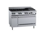 B&S Black Stove Boiling Top with Static Oven 6 Burner/300mm Chargrill (OV-SB6-CBR3)