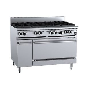 B&S Black Stove Boiling Top with Static Oven 8 Burner (No Pilots) (OV-SB8)