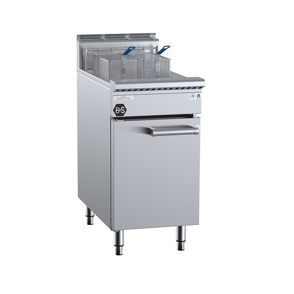 B&S Black Turbo Fryer Single Pan 2 Basket (TF-451)