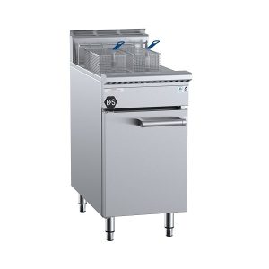 B&S Black Turbo Fryer Single Pan Split Pot 2 Basket (TF-451S)