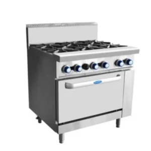 Cookrite 6 Burner Gas Cooktop with Oven (AT80G6B-O)