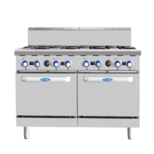 Cookrite 8 Burner Gas Cooktop with Twin Ovens (AT80G8B-O)