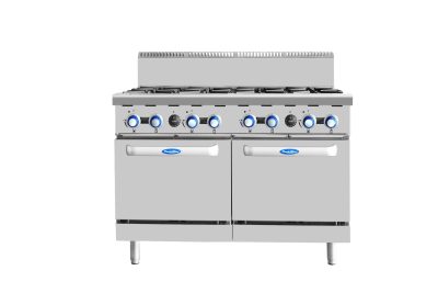 Cookrite 8 Burner Gas Cooktop with Twin Ovens (AT80G8B-O)