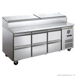 FED-X Six Drawer Salad Prep Fridge (XSS7C18S3V-6D)