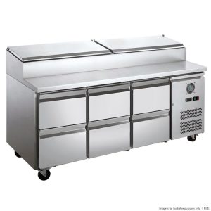 FED-X Six Drawer Salad Prep Fridge (XSS7C18S3V-6D)