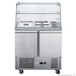FED-X-Two-Door-Salad-Prep-Fridge-with-Glass-Top-(XS900GC)_Caterware