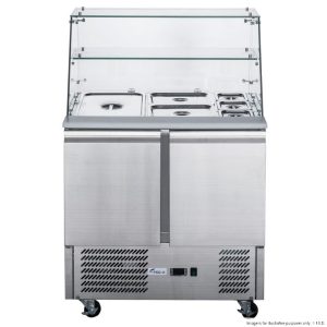 FED-X-Two-Door-Salad-Prep-Fridge-with-Glass-Top-(XS900GC)_Caterware