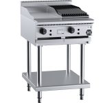 B&S Black Combination 30cm Griddle/30cm Charbroiler on Stand (BT-GRP3-CBR3)