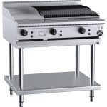 B&S Black Combination 30cm Griddle/60cm Charbroiler on Stand (BT-GRP3-CBR6)