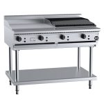 B&S Black Combination 60cm Griddle/60cm Charbroiler on Stand (BT-GRP6-CBR6)