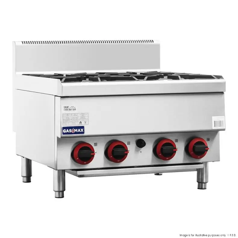 Gasmax Countertop Gas Cooktop 4 x 24Mj Burners (JUS-TR-4B)