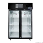 Thermaster-1000Ltr-Tropicalised-Black-Stainless-Steel-Upright-Fridge-2-Glass-Doors-(SUCG1000B)_Caterware