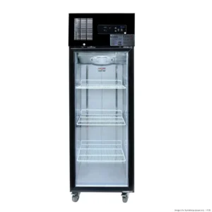 Thermaster-500Ltr-Tropicalised-Black-Stainless-Steel-Upright-Fridge-1-Glass-Door-(SUCG500B)_Caterware
