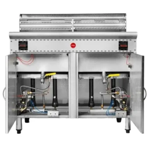 Cookon Gas Deep Fryer Jumbo Twin 2 x 40Ltr Pans (FFR-2-525S)