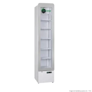 Thermaster SlimFit Upright Glass Door Beverage Fridge White 166Ltr (LG166FA)