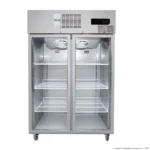 Thermaster-1000Ltr-Tropicalised-Stainless-Steel-Upright-Freezer-2-Glass-Doors-(SUFG1000)-Caterware