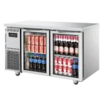 Turbo-Air-K-Series-1200x600mm-2-Glass-Door-Under-Counter-Fridge-(KGR12-2S-N)-Caterware