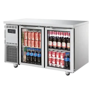 Turbo-Air-K-Series-1200x700mm-2-Glass-Door-Under-Counter-Fridge-(KGR12-2-N)-Caterware