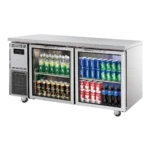 Turbo-Air-K-Series-1500x700mm-2-Glass-Door-Under-Counter-Fridge-(KGR15-2-N)-Caterware