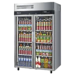 Turbo Air K-Series 2 Glass Door Top Mount Upright Freezer Stainless Steel (KF45-2G-N)-Caterware