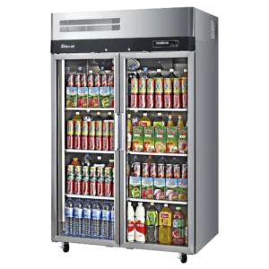 Turbo Air K-Series 2 Glass Door Top Mount Upright Freezer Stainless Steel (KF45-2G-N)-Caterware