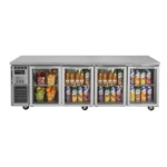 Turbo-Air-K-Series-2400x700mm-4-Glass-Door-Under-Counter-Fridge-(KGR24-4-N)-Caterware