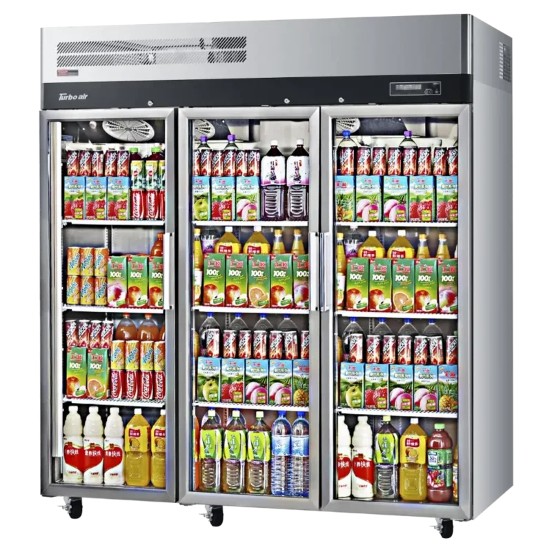 Turbo Air K-Series 3 Glass Door Top Mount Upright Fridge Stainless Steel (KR65-3G-N)-Caterware