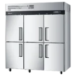 Turbo Air K-Series 6 Door (Split 3 Door-Dual Zone) Top Mount Upright Fridge:Freezer Stainless Steel (KRF65-6-N)-Caterware