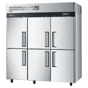 Turbo Air K-Series 6 Door (Split 3 Door-Dual Zone) Top Mount Upright Fridge:Freezer Stainless Steel (KRF65-6-N)-Caterware
