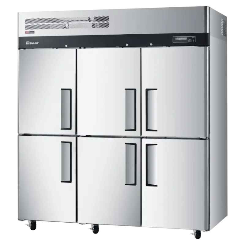 Turbo Air K-Series 6 Door (Split 3 Door-Dual Zone) Top Mount Upright Fridge:Freezer Stainless Steel (KRF65-6-N)-Caterware