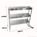Benchstar 900mm Commercial Food Warmer with 3 Layers/6 Lamps (FW6L-093) - Image 2