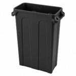 Jiwins Vented Channel Rubbish Bin/Container Black Polyethylene 76Ltr (JW-CR76VBK)