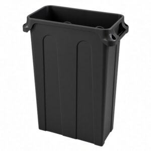 Jiwins Vented Channel Rubbish Bin/Container Black Polyethylene 76Ltr (JW-CR76VBK)