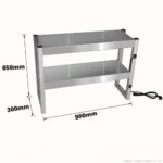 Benchstar 900mm Commercial Food Warmer with 2 Layers/4 Lamps (FW4L-092) - Image 3