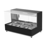 Woodson 1054mm Hot Food Display (Bain Marie) Square Glass Black (WH.HFSQB23)